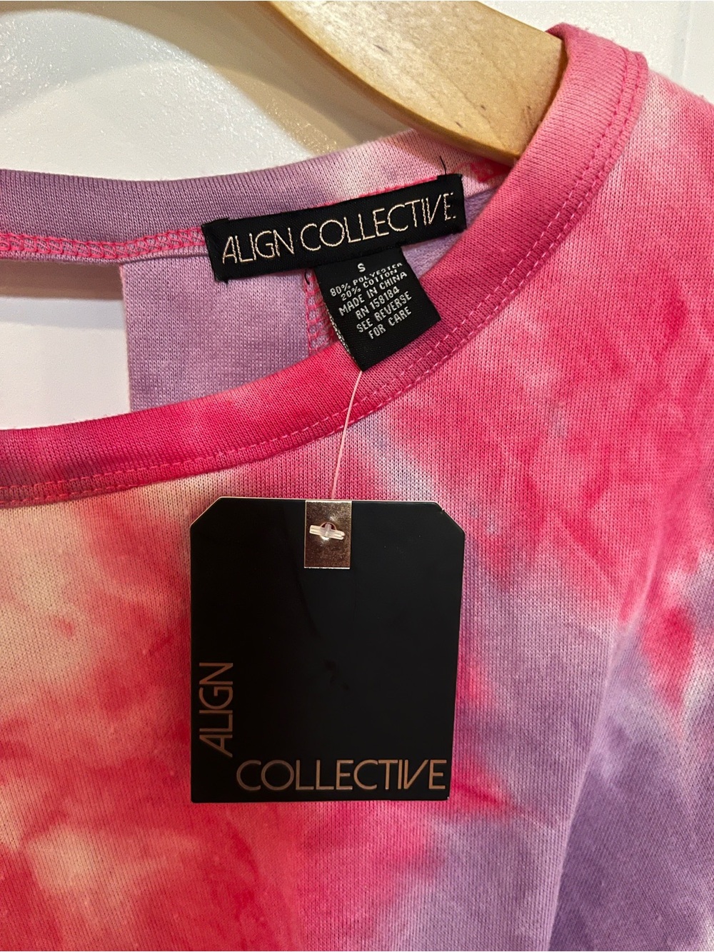 Align Collective Pink & Purple Tie-Dye Cropped Sweatshirt - Picture 3 of 9